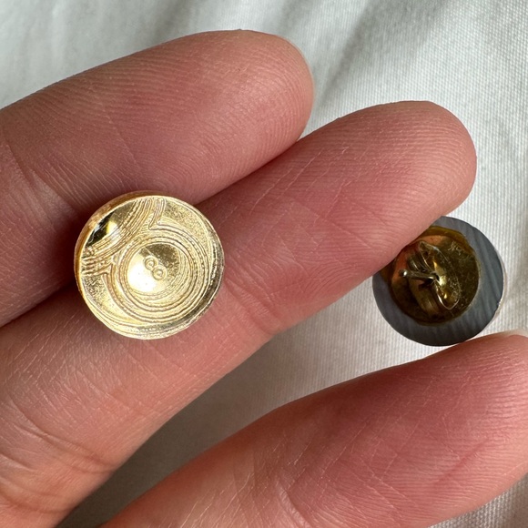 Taurus Stud Coin Circle Earrings - Picture 2 of 2